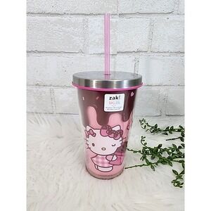 Hello Kitty Valentines Day Double Wall Tumbler With Straw 17 oz CVS ZAK NEW